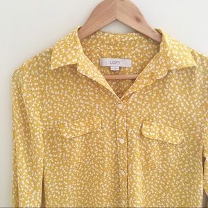Ann Taylor LOFT floral utility blouse
